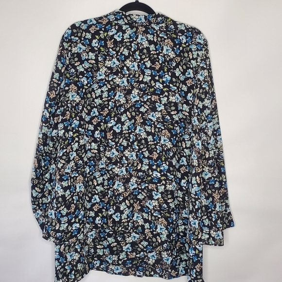 J. Jill Layered Floral Tunic Size 2X Long Sleeve Button-up Relaxed Shirt Fall - Picture 5 of 14